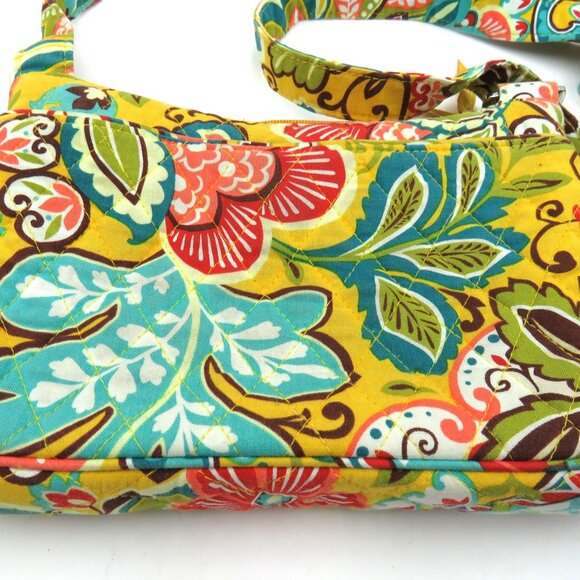 Vera Bradley Purse Provencal Crossbody Bag Yellow Quilted Built In Wallet - Picture 3 of 9